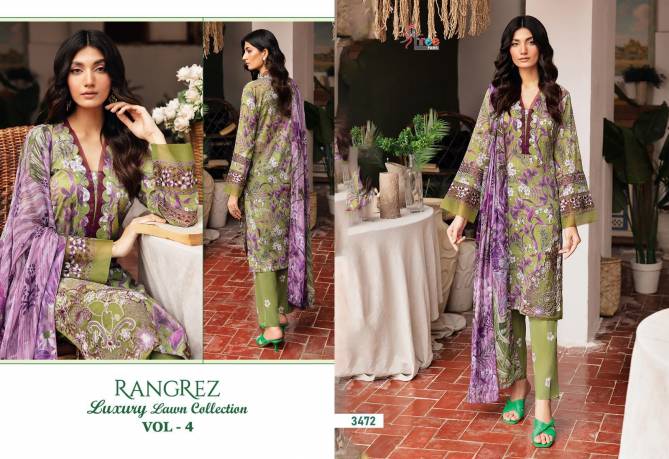 Rangrez Luxury Lawn Collection Vol 4 By Shree Cotton Pakistani Suits Wholesale Price In Surat
